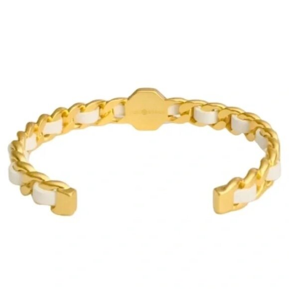 Tory Burch Marion Gold & White Chain Bracelet - Picture 4 of 6